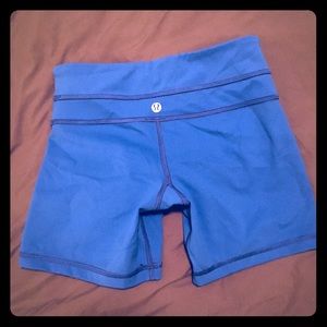 Like new bright blue lululemon yoga shorts
